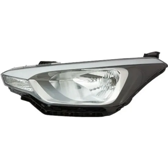 Far dreapta HYUNDAI i20 2014->2020 perioada 2014 2015 2016 2017 2018 2019 fara motor reglaj, cu reglaj electric, pentru 5 usi, cu bec H4
