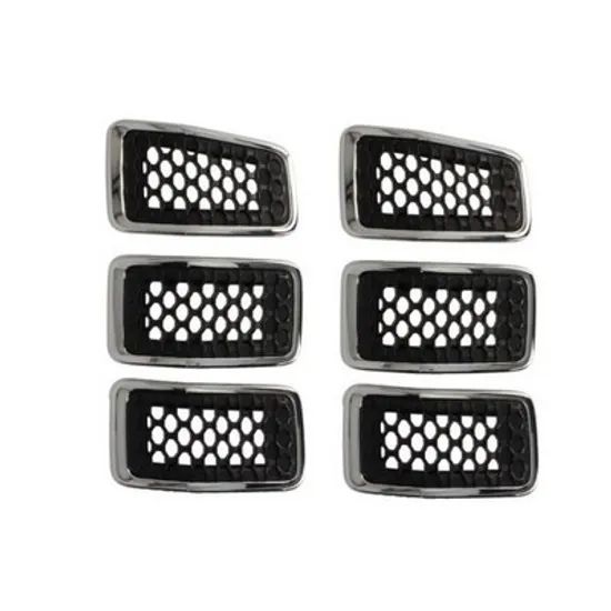 Grila Radiator JEEP CHEROKEE 2013-> Grila radiator complet negru cu rama cromata (SET 7 PCS) Perioada 2019 2020 2021 2022