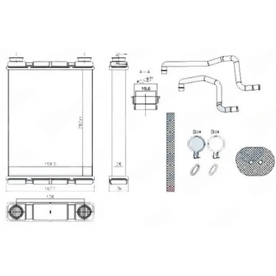 Radiator Incalzire NISSAN JUKE F16 2019-> Calorifer 1.2- - 1.6i 16V - 1.5 dCi diesel (202x160x26) Perioada 2015 2016 2017 2018 2019