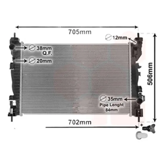 Radiator apa ALFA ROMEO GIULIETTA 2010->2020 pentru 1.8 TBi, perioada 2010 2011 2012 2013 2014 2015 2016 2017 2018