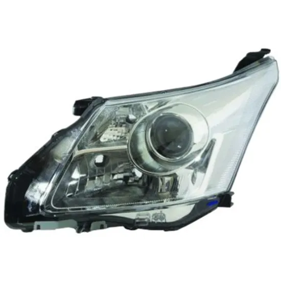 Far stanga TOYOTA AVENSIS T27 2008->2018 perioada 2011 2012 2013 2014 2015 2016 2017 2018 pana la an de fabricatie 2012, fara motor reglaj, cu reglaj electric, cu bec H11/HB3