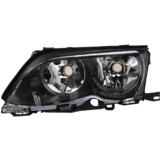 Far stanga BMW 3 E46 1997->2005 perioada 1998 1999 2000 2001 2002 de la an de fabricatie 09/2001, cu motor reglaj, fumuriu, cu reglaj electric, cu bec H7/H7