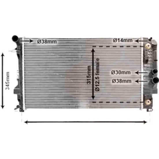 Radiator apa MERCEDES V-CLASS VIANO W639 2010-> CDI 2.2 4-matic 110KW 150CP , pentru motor OM 646.982 perioada 2005 2006,2007,2008,2009 2010