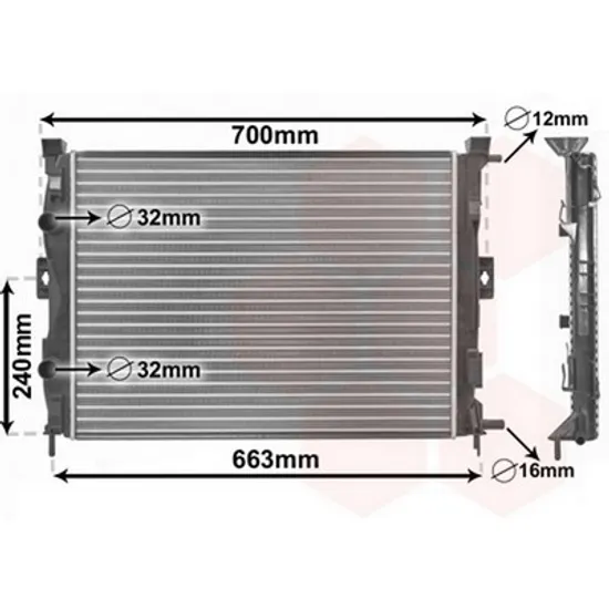 Radiator Motor RENAULT CLIO 2 1998->2012 Radiator apa si aer conditionat 1 5DCI K9K700/704 Perioada 1998 1999 2000 2001 2002 2003 2004 2005 2006 2007