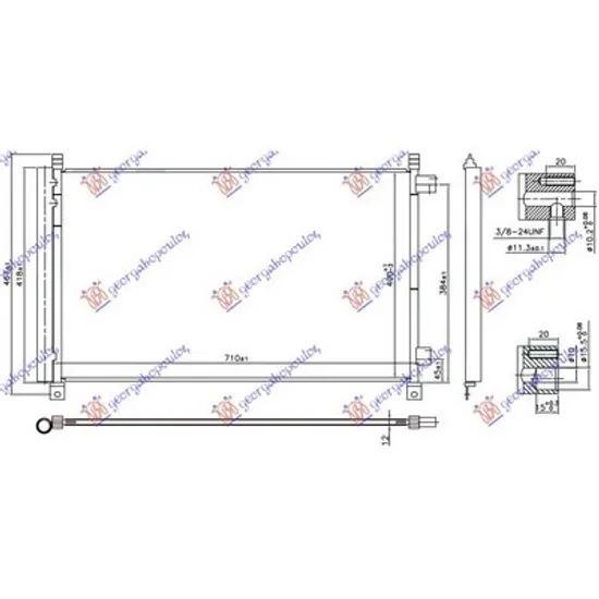 Radiator Aer Conditionat RENAULT KOLEOS 2 2016-> Radiator aer conditionat 2.0-2.5 16v benzina 710x400x12 Perioada 2017 2018 2019 2020 2021 2022 2023