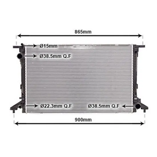 Radiator Motor AUDI Q7 2015-> Radiator apa 2.0 TFSi benzina AUTO - 3.0 TDi diesel AUTO (720x470x32) Perioada 2015 2016 2017 2018 2019 2020 2021 2022
