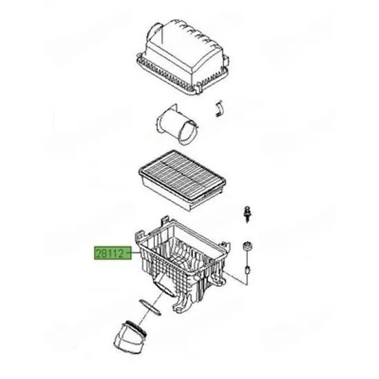 Carcasa filtru aer HYUNDAI i30 2017-> Carcasa filtru aer (carcasa inferioara) (O) Perioada 2017 2018 2019 2020