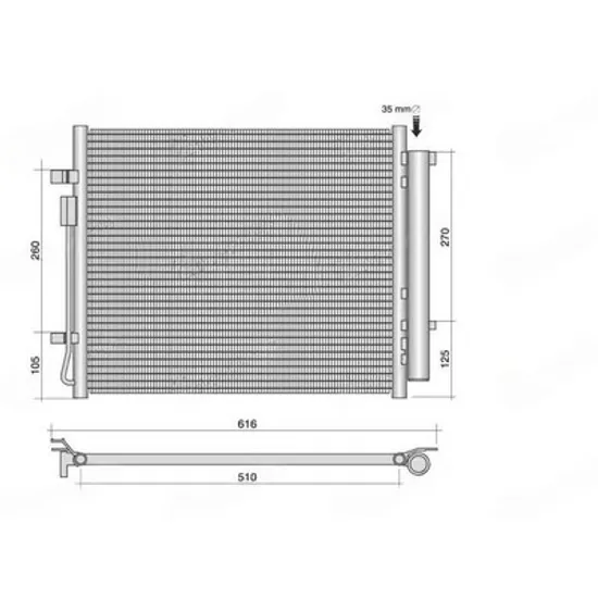 Radiator Aer Conditionat HYUNDAI SANTA FE 4 2018-> Radiator condensator aer conditionat 1.6 benzina/hybrid - 2.2 diesel (500x430x16) Perioada 2020 2021 2022 2023 2024