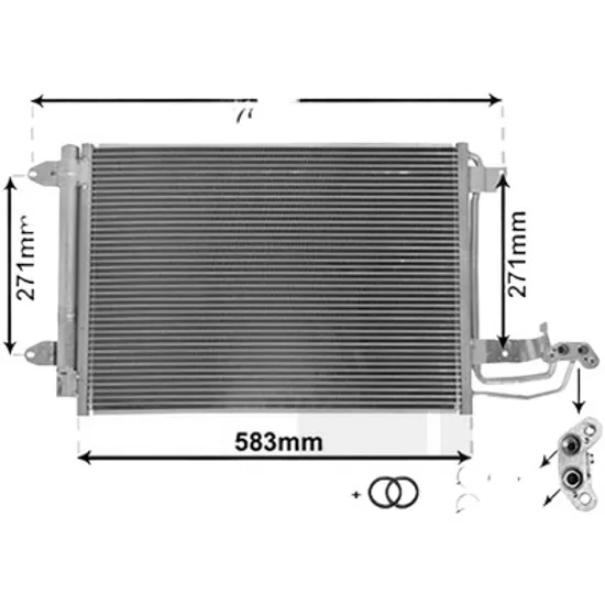 Radiator aer conditionat PEUGEOT 206 1998->2007 2.0 S16 100KW 136CP , pentru motor RFN (EW10J4) perioada 1999 2000,2001,2002,2003,2004,2005,2006 2007