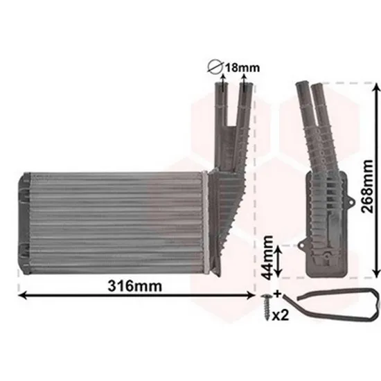 Radiator Incalzire CITROEN C1 2005->2014 Calorifer -AC (M) (235x140x42) Perioada 2005 2006 2007 2008 2009 2010 2011 2012 2013 2014