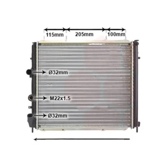 Radiator apa RENAULT KANGOO 1997->2007 pentru 1.9 D, perioada 1999 2000 2001 2002 2003