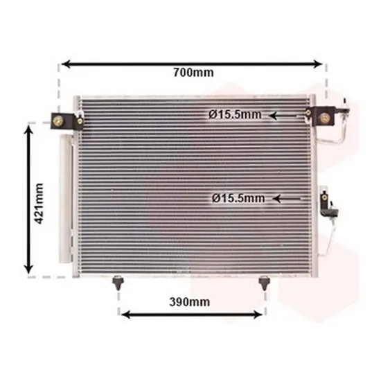Radiator Aer Conditionat MITSUBISHI PAJERO 3 1999->2007 Radiator aer conditionat 2 5td/3 2DID 63,4x47,8x1,6 Perioada 2000 2001 2002 2003 2004 2005 2006 2007