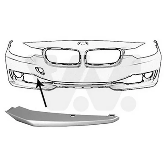 Bandou Grila BMW 3 F30 2011->2018 Ornament grila bara fata dreapta pt vopsit Perioada 2011 2012 2013 2014 2015 2016 2017