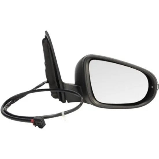 Oglinda exterioara dreapta VW GOLF 6 2008->2013, GOLF 6 Variant 2009->2014 perioada 2008 2009 2010 2011 2012 2013 pana la an de fabricatie 12/2012, cu lampa podea, cu semnal, inaltime cm 32, latime cm 15, lungime cm 21, reglaj electric, numar pini 13, cu memorie, cu incalzire rabatare electrica, prevopsit grund,