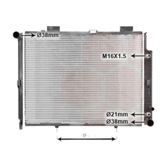 Radiator apa MERCEDES E-CLASS W210 1995->2002 E 220 D 55KW 75CP , pentru motor OM 604.912 perioada 1996 1997,1998,1999,2000,2001 2002