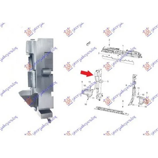 Suport Radiator JEEP CHEROKEE 2013-> Suport radiator PLASTIC VERTICAL dreapta Perioada 2014 2015 2016 2017 2018 2019