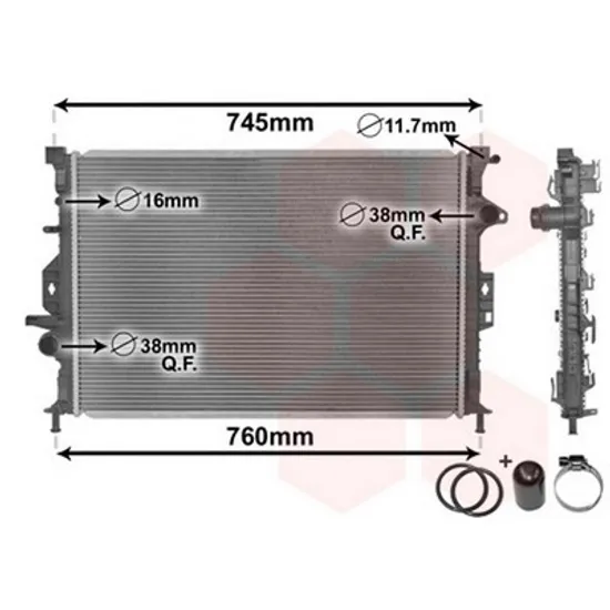 Radiator Motor FORD S-MAX 2006->2014 Radiator apa pentru 2,0i - TURBO - 2,3i 16V - 2,0 - 2,2TDC Perioada 2006 2007 2008 2009 2010 2011 2012 2013 2014