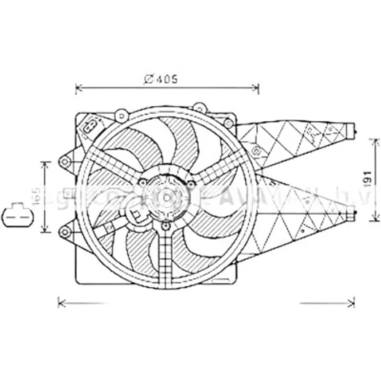 Ventilator motor FIAT PUNTO EVO 199 2008-> 1.3 D Multijet 55KW 75CP , pentru motor 199 A2.000, 199 A9.000 perioada 2009 2010 2011 2012