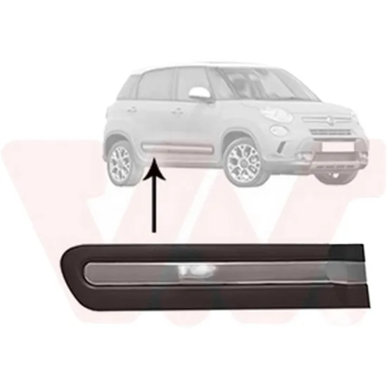 Bandou usa spate dreapta FIAT 500L 2012-> perioada 2013 2014 2015 2016 2017 2018 crom-negru, pentru 4/5 usi,
