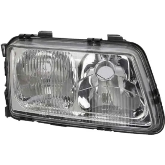 Far dreapta AUDI A3 8L1 1996->2004 perioada 1996 1997 1998 1999 2000 2001 2002 2003 pana la an de fabricatie 09/2000, fara motor reglaj, cu far de ceata, cu bec H7/H4