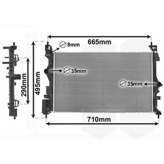 Radiator Motor OPEL ADAM 2012->2019 Radiator apa 1.0 TUR. benzina manuala motor B10XFT 85kw Perioada 2012 2013 2014 2015 2016 2017 2018