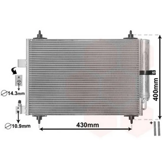 Radiator Aer Conditionat CITROEN C5 3 Sedan RD 2008-> Radiator aer conditionat benzina/ diesel (56x36) Perioada 2008 2009 2010 2011 2012 2013 2014 2015 2016