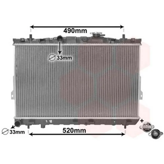 Radiator Motor HYUNDAI COUPE 2001->2008 Radiator apa pentru 1.6i 16V cu/fara aer conditionat (37.5x67x15) Perioada 2001 2002 2003 2004 2005 2006 2007