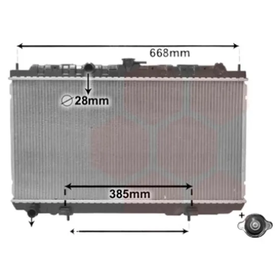 Radiator apa NISSAN PRIMERA P12 2002->2008, ALMERA 2 2001->2006 pentru 1.8, perioada 2000 2001 2002 2003 2004 2005 2006 2007 2008