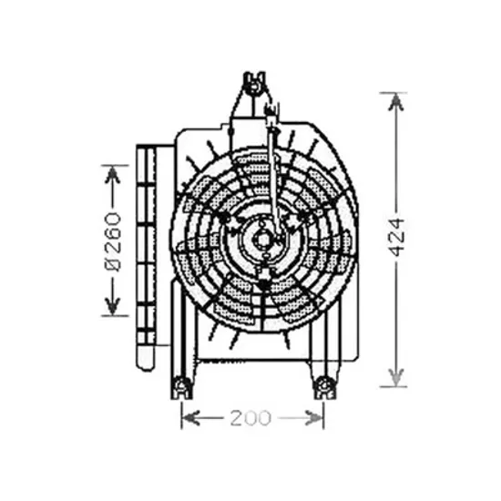 Ventilator Motor KIA RIO 4 2000->2005 Electroventilator radiator aer conditionat complet benzina, 2002->2005 Perioada 2002 2003 2004 2005