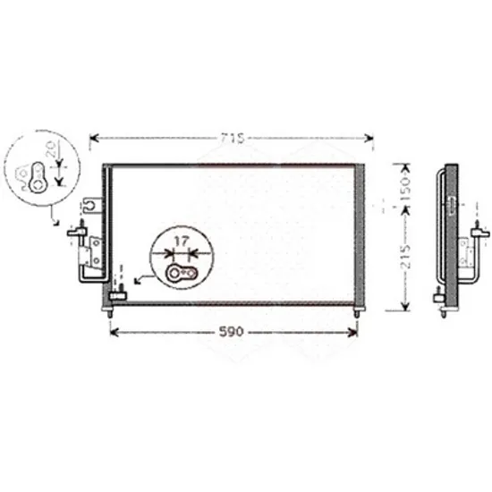 Radiator aer conditionat RENAULT MEGANE 3 2008->2015 1.6 16V 81KW 110CP , pentru motor K4M 858 perioada 2008 2009,2010,2011,2012 2013