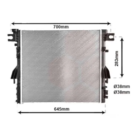 Radiator apa JEEP WRANGLER 3 2007->2016 2.8 CRD 130KW 177CP , pentru motor ENS perioada 2007 2008,2009,2010,2011 2012