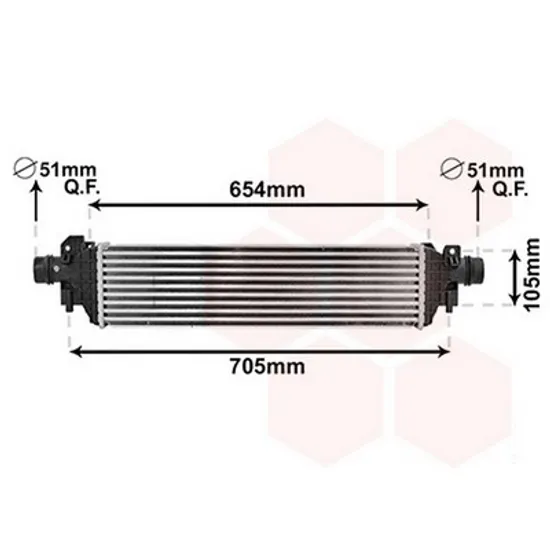 Intercooler CHEVROLET TRAX 2012-> Radiator intercooler 1.6CDTi - 1.7TDi (570x148x62) Perioada 2012 2013 2014 2015 2016 2017