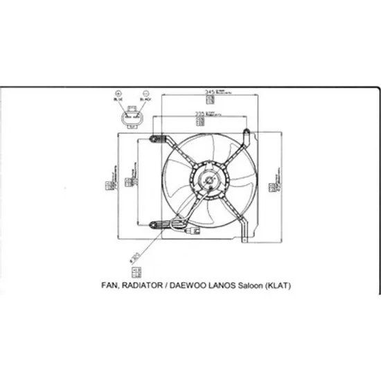 Ventilator Motor DAEWOO LANOS 1997-> Electroventilator complet, Perioada 1997 1998 1999 2000 2001 2002 2003 2004 2005 2006 2007 2008