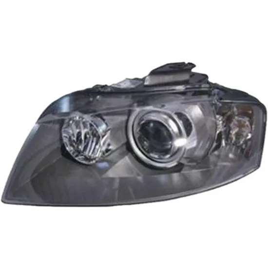 Far stanga AUDI A3 8P1 2003->2012 perioada 2003 2004 2005 2006 2007 2008 de la an de fabricatie 06/2005, cu motor reglaj, fara unitate de control Xenon, Bi-Xenon, semnal transparent, cu reglaj distanta iluminare automat, adaptiv, cu bec D1S tub descarcare gaze