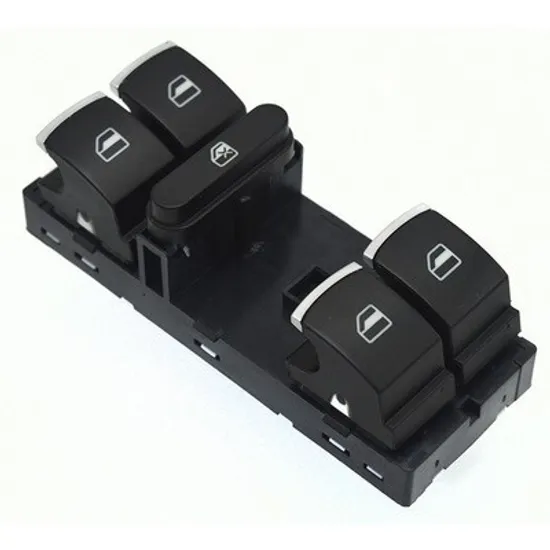 Buton Geamuri SEAT ALHAMBRA 2010-> Panou buton comanda geamuri fata 4 contacte 10 pini crom/negru stanga Perioada 2010 2011 2012 2013 2014 2015 2016