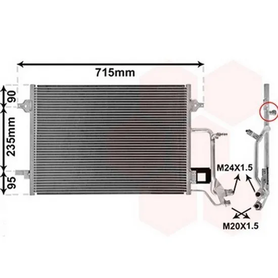 Radiator Aer Conditionat AUDI A4 8D2, B5 1994->2000 Radiator aer conditionat benzina/ diesel (1994->1996) (56.5x42) Perioada 1994 1995 1996