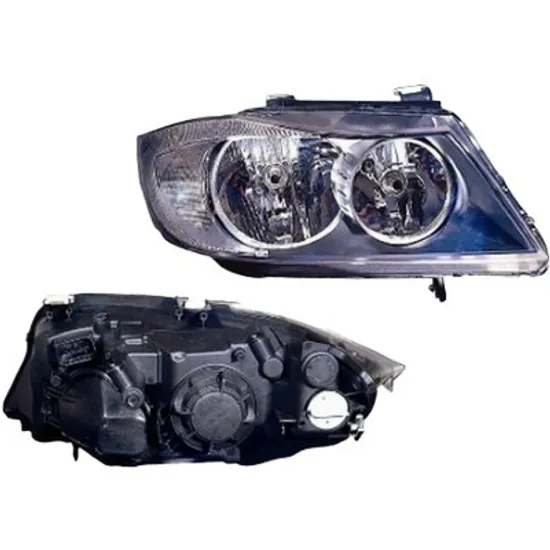 Far dreapta BMW 3 E90 2004->2011 perioada 2004 2005 2006 2007 cu motor reglaj, semnal alb, cu reglaj electric, cu bec H7/H7