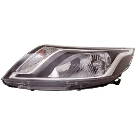 Far dreapta KIA RIO 4 2011->2017 perioada 2011 2012 2013 2014 2015 2016 2017 cu motor reglaj, cromat, semnal transparent, cu bec H4, cu bec PY21W, cu bec W5W
