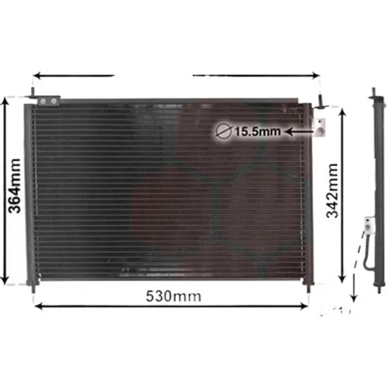 Radiator aer conditionat CHEVROLET AVEO SEDAN T250 2005->, KALOS hatchback T250 2006-> pentru 1.2, perioada 2008 2009 2010 2011 2012 2013