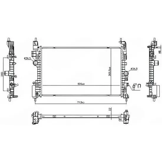 Radiator Motor OPEL ADAM 2012->2019 Radiator apa motor 1.4 benzina manuala/automatic (620x365) Perioada 2012 2013 2014 2015 2016 2017 2018 2019