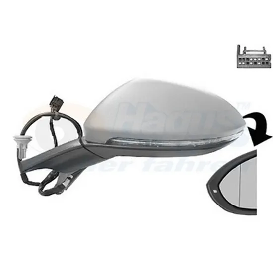 Oglinda VW GOLF 7 2012->2020 Oglinda exterioara electrica cu incalzire cu rabatare electrica (cu semnal senzor de banda) (8+2 PIN) stanga Perioada 2012 2013 2014 2015 2016 2017 2018 2019 2020