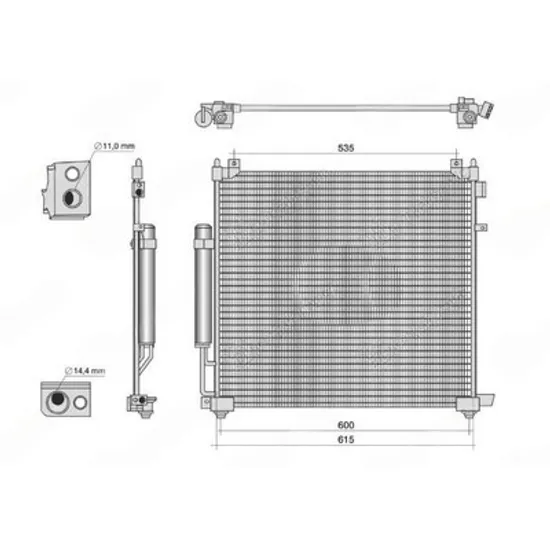 Radiator Aer Conditionat LAND ROVER DISCOVERY 5 2016-> Radiator condensator aer conditionat 2.0 Si4 benzina - 2.0 Sd4.Td4 diesel (631x572) (NISSENS) Perioada 2016 2017 2018 2019 2020 2021