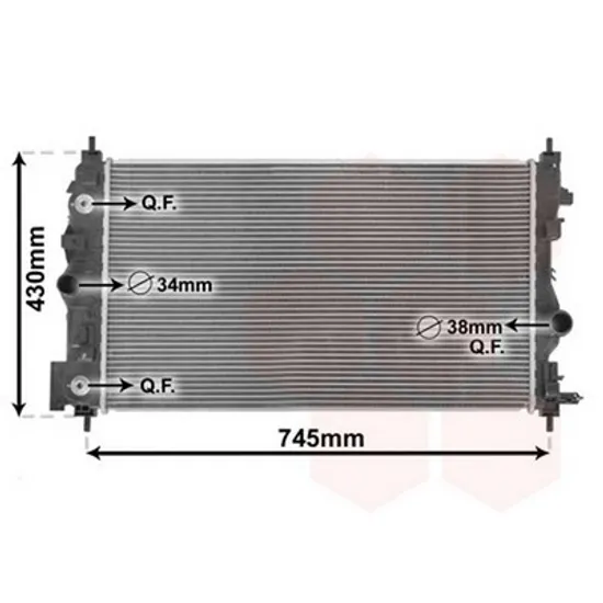 Radiator Motor OPEL ZAFIRA B 2005->2015 Radiator apa 2.0 CDTi (68x39) AUTOMATIC (KOYO) Perioada 2012 2013 2014 2015 2016