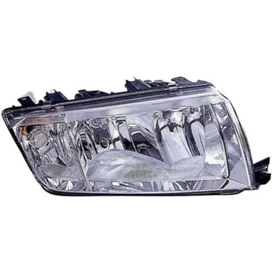 Far dreapta SKODA FABIA 1 1999->2008 perioada 1999 2000 2001 2002 2003 2004 2005 2006 2007 2008 pana la an de fabricatie 11/2004, fara motor reglaj, semnal transparent, cu reglaj electric, cu bec H7/H3
