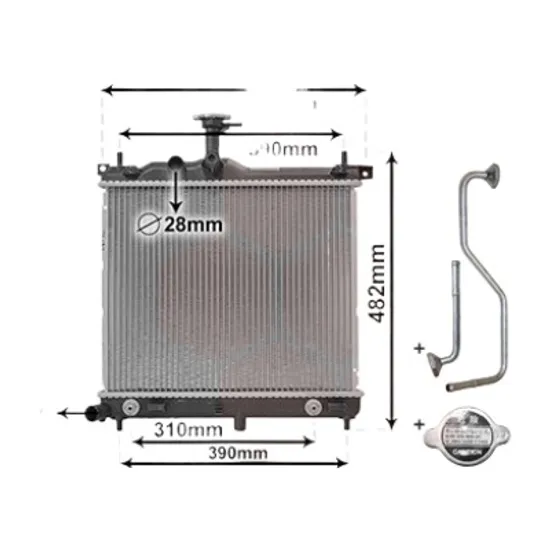 Radiator apa HYUNDAI i10 2007->2013 pentru 1.1, perioada 2007 2008 2009 2010 2011 2012 2013