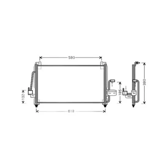 Radiator Aer Conditionat DAEWOO NUBIRA 1997-> Radiator aer conditionat 1,6 - 2,0cc (60x36,5x2,0) Perioada 1997 1998 1999 2000 2001 2002 2003