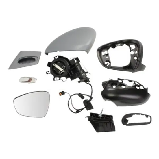 Oglinda exterioara stanga CITROEN C5 3 Sedan RD 2008-> perioada 2010 2011 2012 2013 2014 2015 pana la an de fabricatie 2014, cromat, semnal alb, cu semnal, numar pini 8, cu incalzire, rabatare electrica, cu semnal, cu semnal, prevopsit grund,