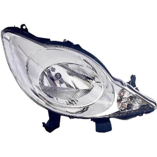 Far dreapta PEUGEOT 107 2005->2014 perioada 2005 2006 2007 2008 2009 2010 2011 2012 2013 2014 pana la an de fabricatie 03/2012, fara motor reglaj, semnal transparent, cu reglaj electric, cu bec H4
