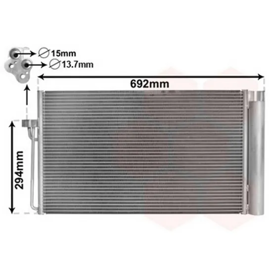 Radiator Aer Conditionat BMW 5 E60 2001->2010 Radiator aer conditionat diesel (60,8x38,2x1,6) Perioada 2003 2004 2005 2006 2007 2008 2009 2010