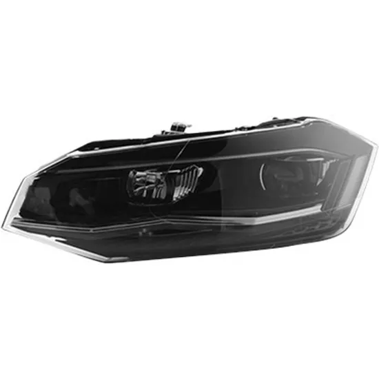 Far stanga VW POLO 6 2017-> perioada 2017 2018 2019 2020 2021 cu motor reglaj, cu LED, semnal transparent, cu reglaj electric, cu bec LED